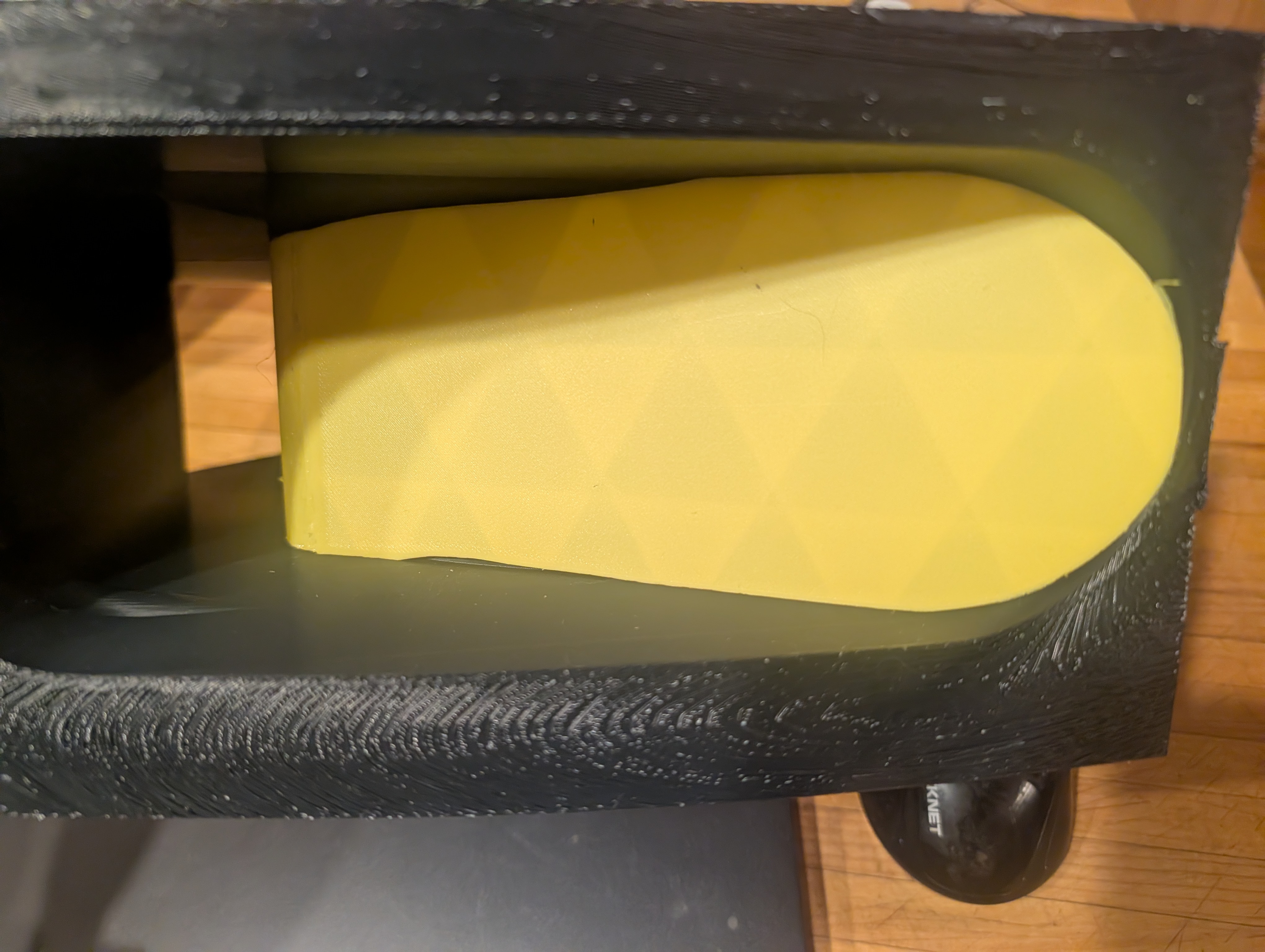 Front bumper overlay with the yellow blanking plug fitted