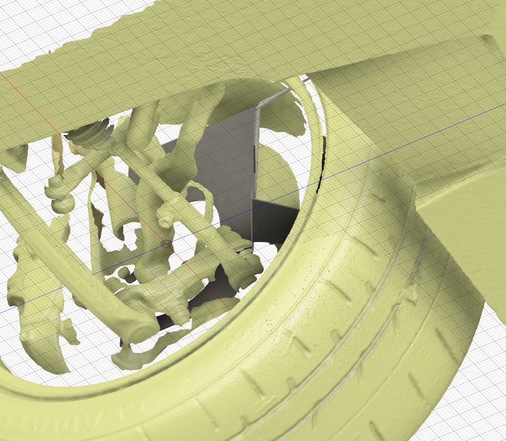 Deflector positioned inside the wheel