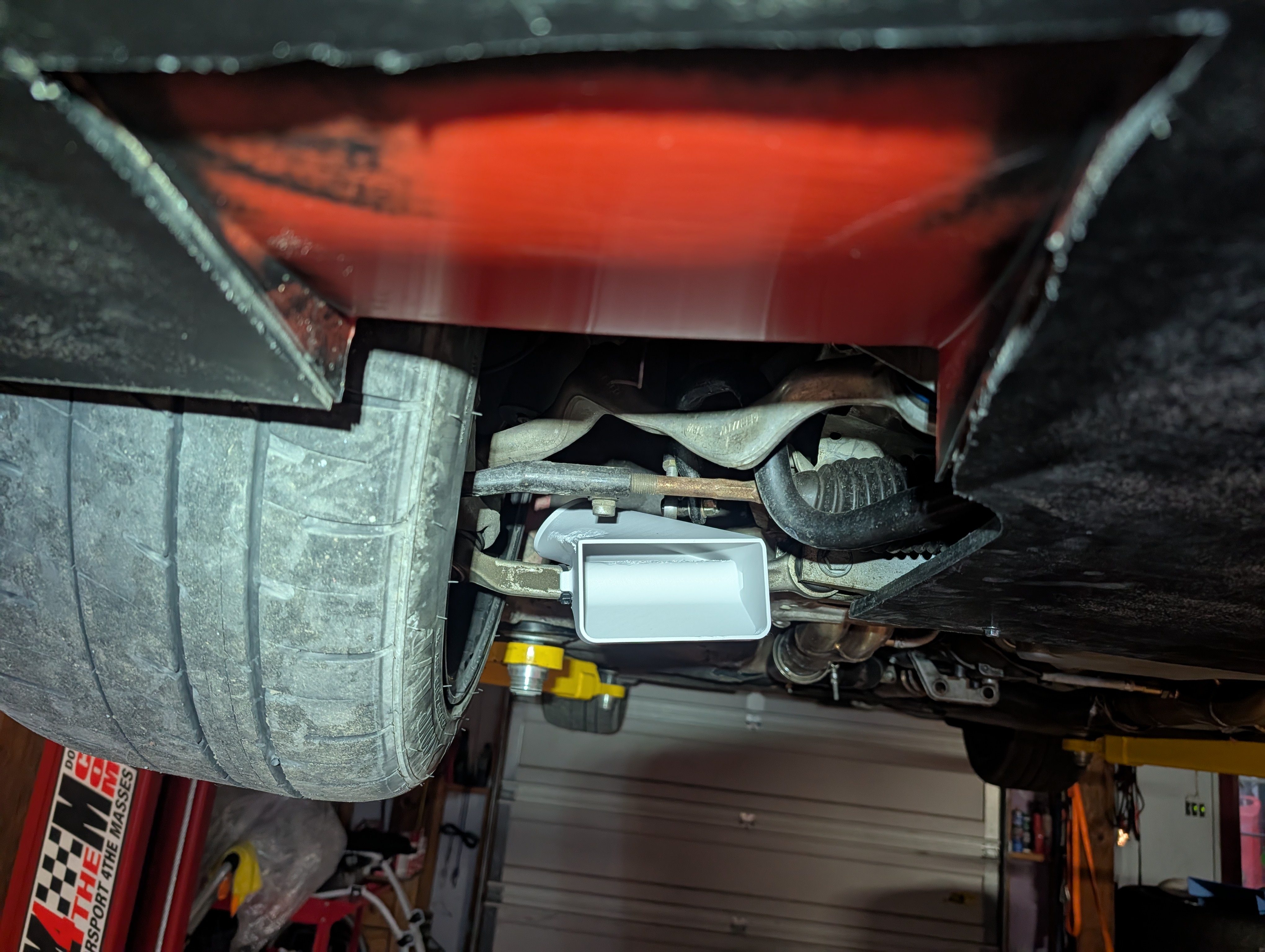 Front duct viewed from under the car