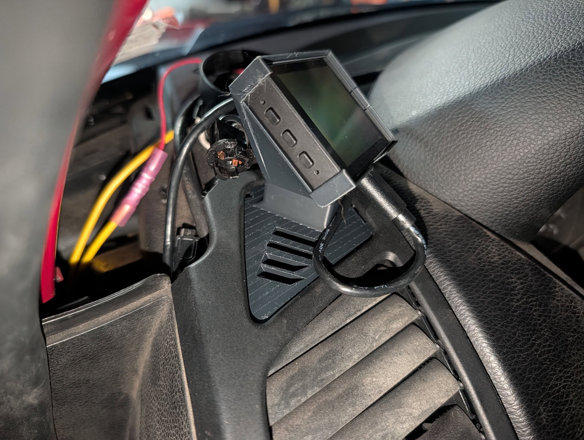 Pip-Boy display mounted in the driver-side vent