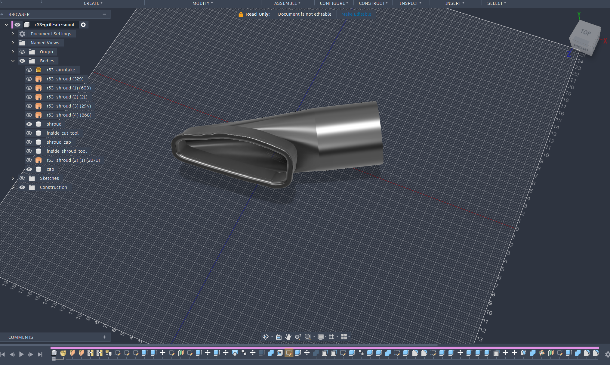 Fusion 360 — r53-grill-air-snout