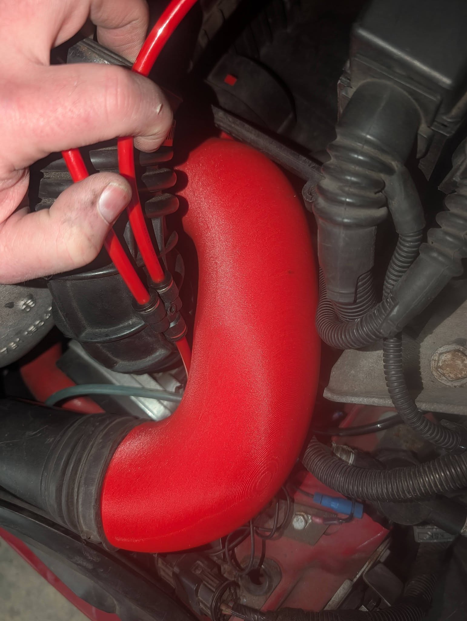 Snorkel tube connected to rubber boot