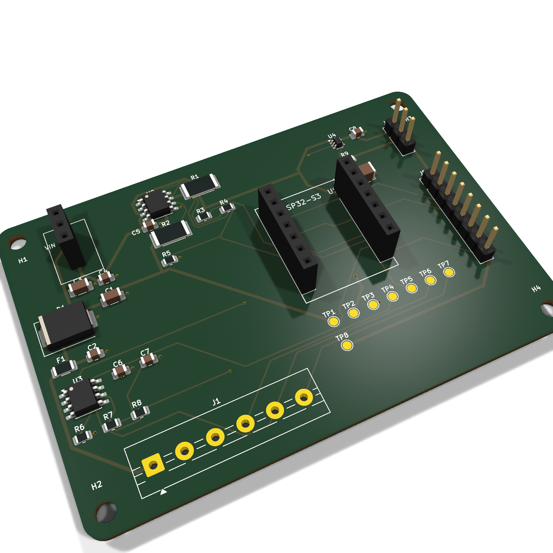 3D render of the carrier board