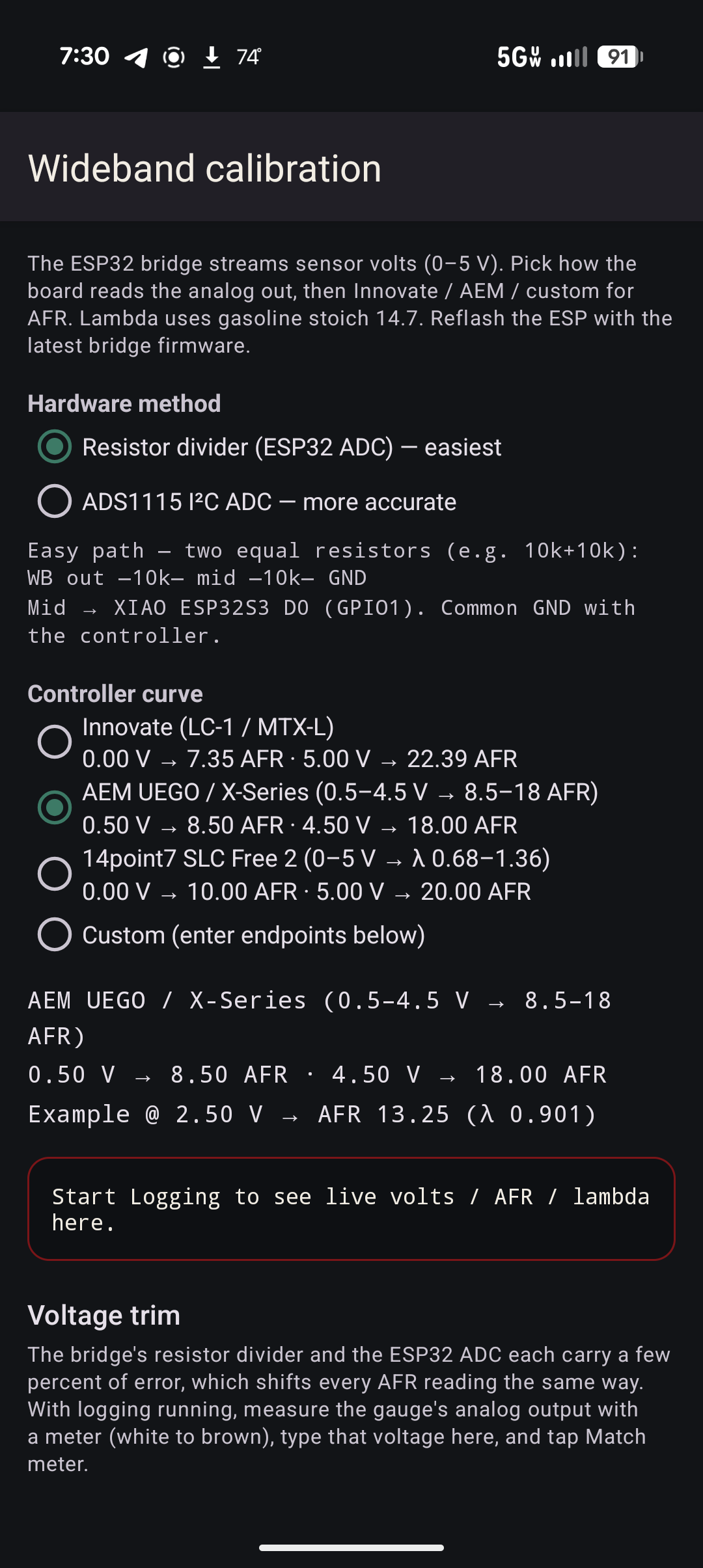 Wideband calibration