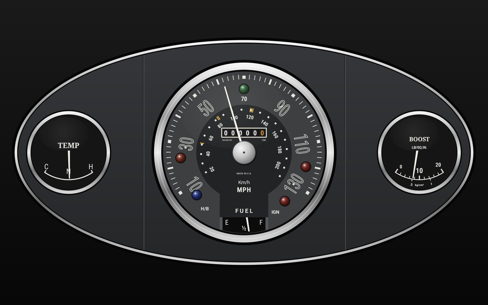 1971 Cooper S nacelle dashboard