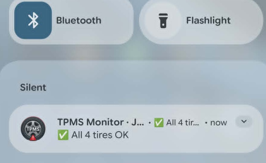 Background notification — all tires OK